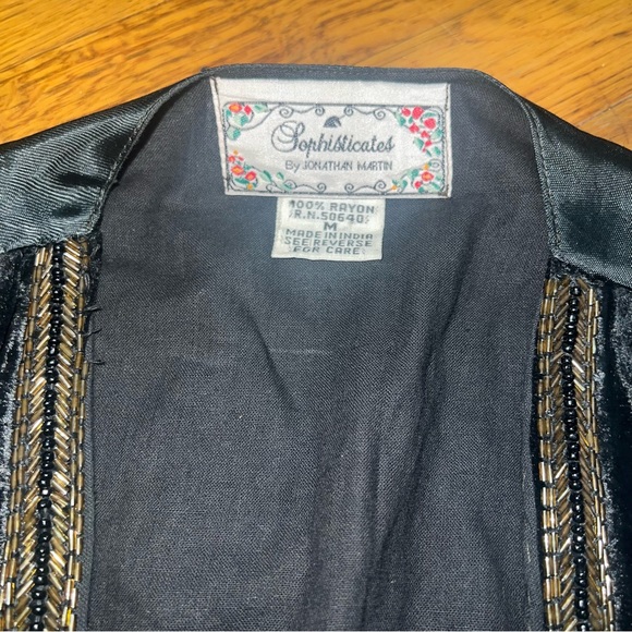 Vintage Beaded Embroidered Sequined Velvet Vest by Sophisticates Jonathan Martin - Picture 7 of 8